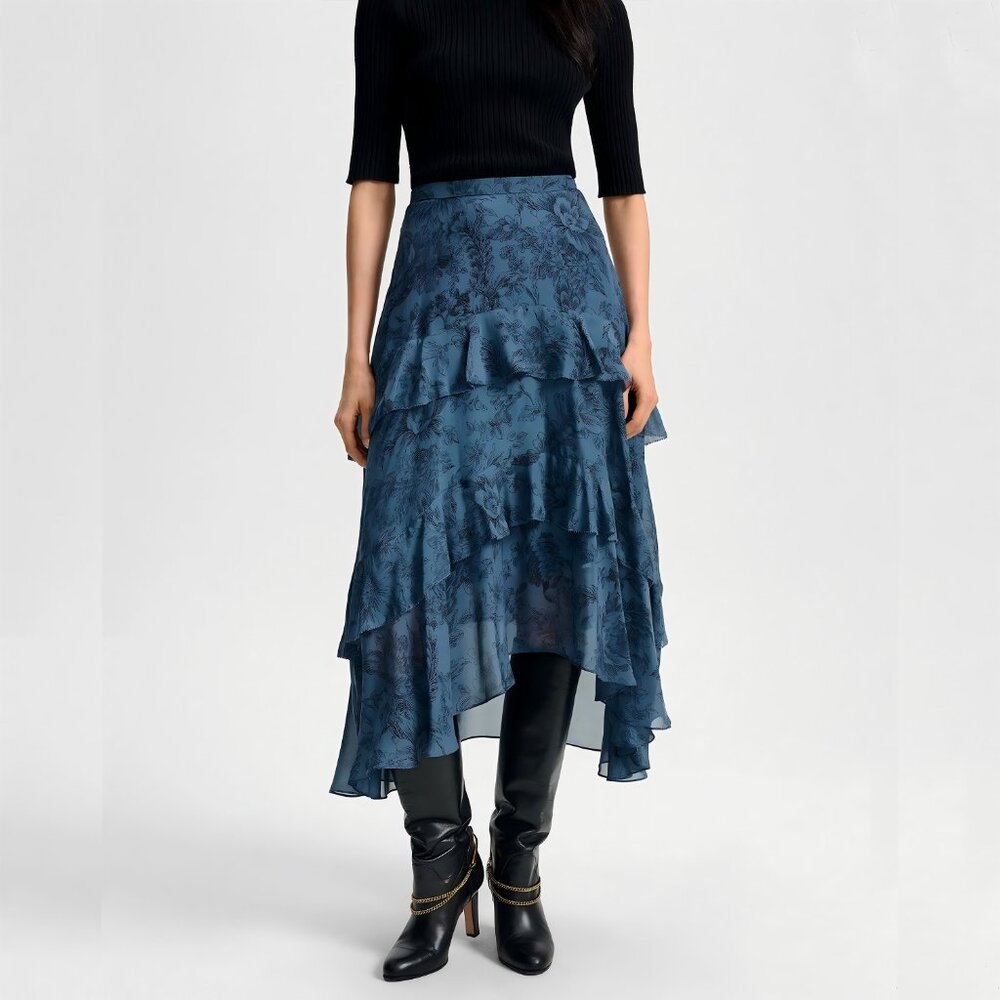 Veronica Beard Graeme Skirt in Blue